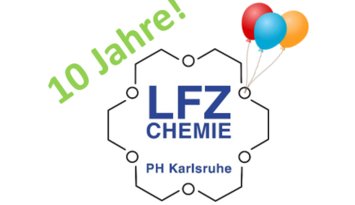 Logo des LFZ Karlsruhe und Luftballons