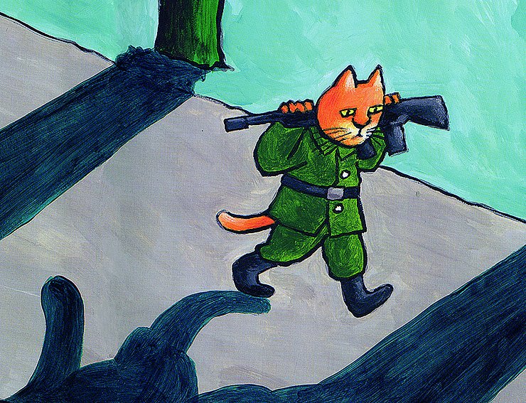 Mario Ramos (Ausschnitt), aus: „Le petit soldat qui cherchait la guerre“. Mit freundlicher Genehmigung des Verlages l’Ècole des Loisirs, Paris.
