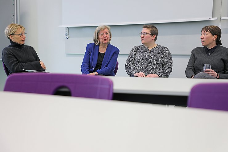 Podiumsdiskussion im Rahmen der Tagung „Mehr-sprachliche Bildung im Lehramtsstudium“ an der Pädagogischen Hochschule Karlsruhe. Foto: Pädagogische Hochschule Karlsruhe