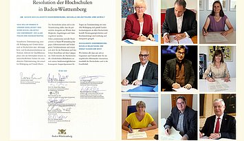 Unterzeichnung der Resolution gegen sexuelle Belästigung, Foto: MWK