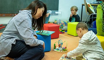 Rückzugsort: Der neue Eltern-Kind-Raum der Pädagogischen Hochschule Karlsruhe. Foto: Lea Schmitt/PHKA