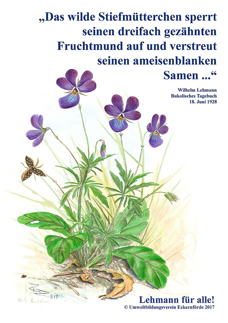 Plakat zu Wilhelm Lehmanns Bukolischem Tagebuch, Copyright Umweltbildungsverein Eckernförde