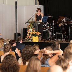 Anne Köster spricht. Foto: Tilman Binz/Pädagogische Hochschule Karlsruhe