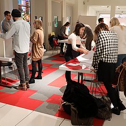 Präsentation der ökonomischen Lernspiele im museum x / Museum am Markt. Foto: Pädagogische Hochschule Karlsruhe