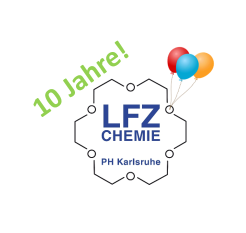 Logo des LFZ Karlsruhe und Luftballons